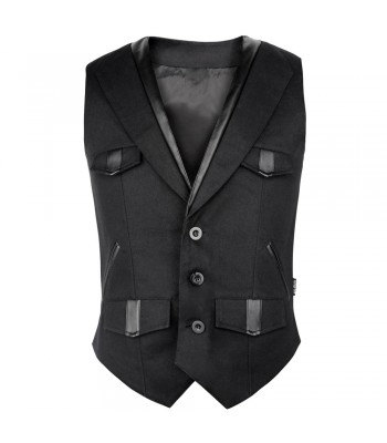 Allthemen Heren Paisley Gilet Steampunk Gothic Gilet met Enkele Knopenrij, Lapel, Bruiloft, Party, Vest, Pak, Zilver, M